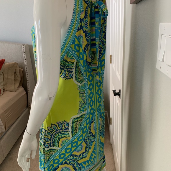 Hale Bob Halter Dress with Adjustable Tie Neck - Picture 4 of 7